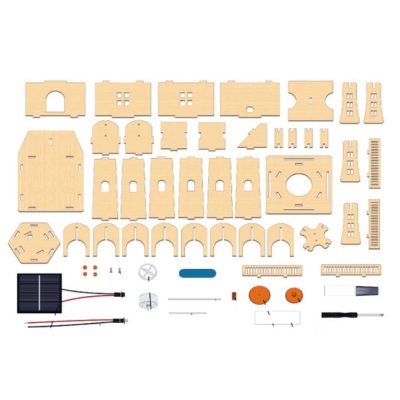 DIY Solar Wooden Dutch Windmill Kit - DIY Kit 123